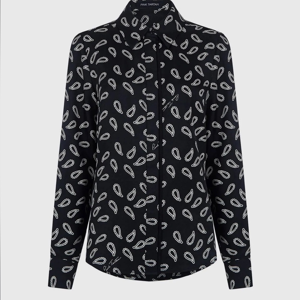 Pink Tartan Baby Paisley Silk Blouse size 0